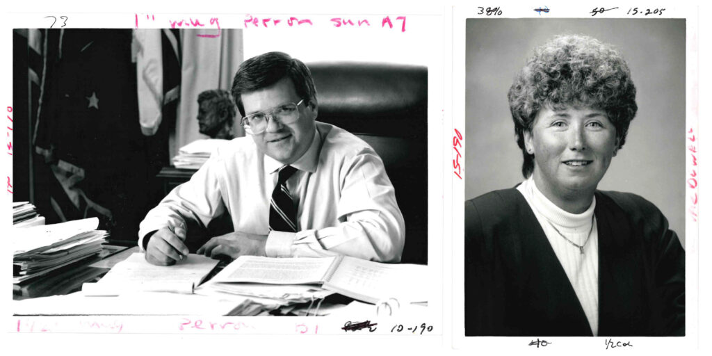 Jim Perron and Carol McDowell 1995 mayoral candidates
