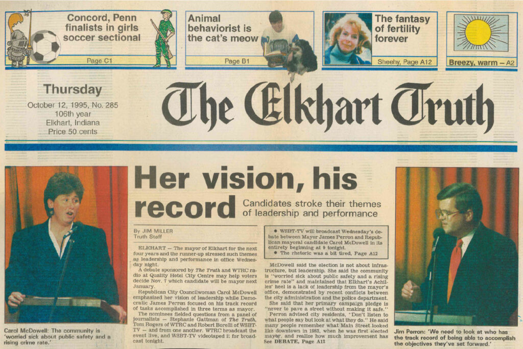 Elkhart Truth 1995 mayoral debate coverage