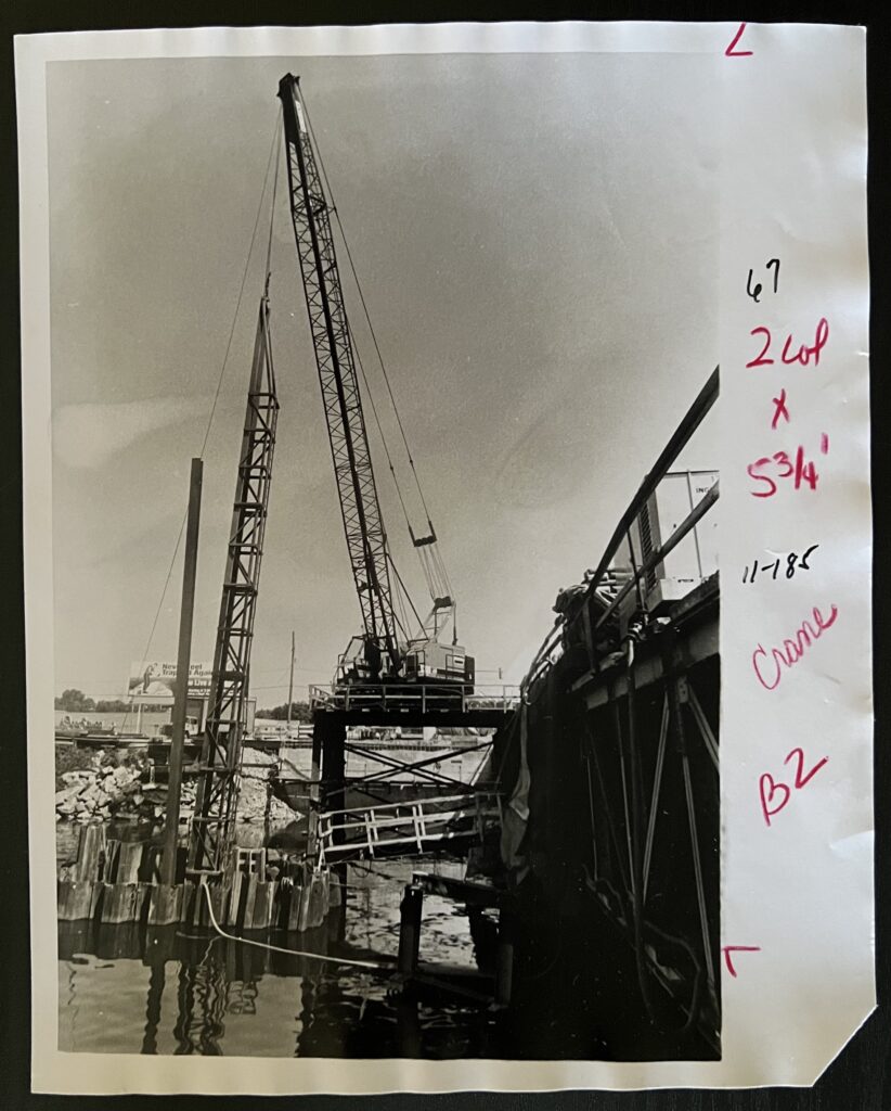 A crane working at the Johnson Street bridge