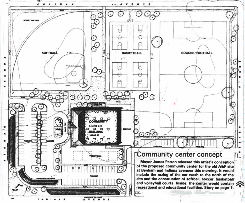 Plans for a proposed community center in 1987. It eventually became the Tolson Youth and Community Center.